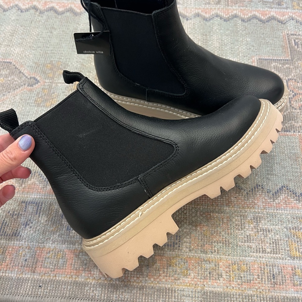 Dolce Vita Black and Tan Women's Boots